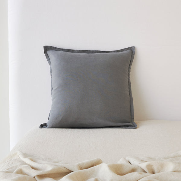 Pure Linen Cushion Cover - Charcoal CLEARANCE