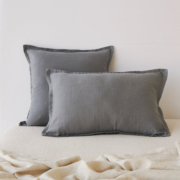 Pure Linen Cushion Cover - Charcoal CLEARANCE