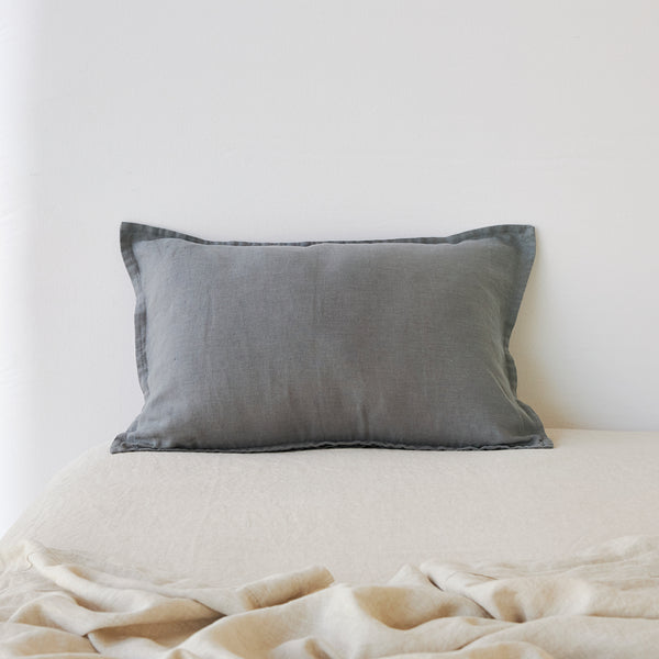 Pure Linen Cushion Cover - Charcoal CLEARANCE