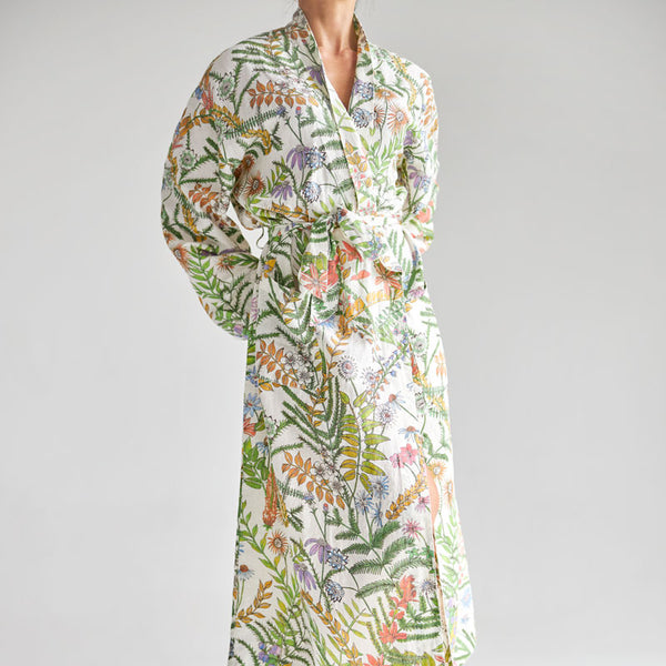 Pure Linen Bria Printed Bathrobe