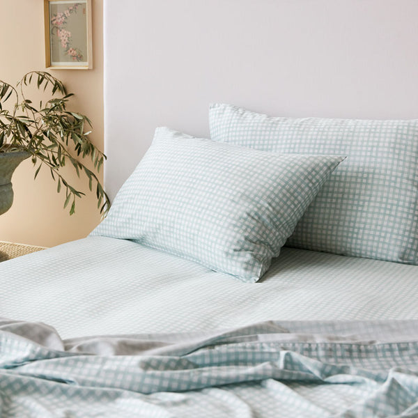 Bamboo Cotton Gingham Standard Pillowcase Pair