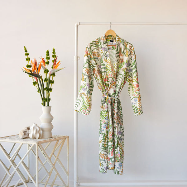 Pure Linen Bria Printed Bathrobe