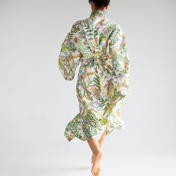 Pure Linen Bria Printed Bathrobe