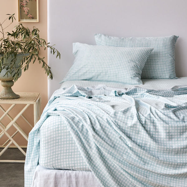 Bamboo Cotton Gingham Standard Pillowcase Pair