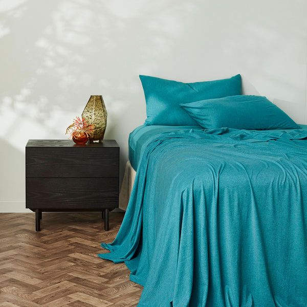 Cotton Jersey Fitted Sheet - Teal