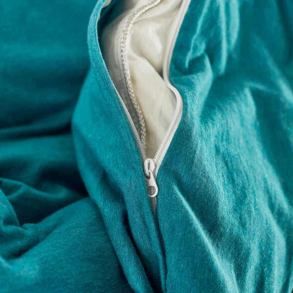 Cotton Jersey Duvet Cover - Teal