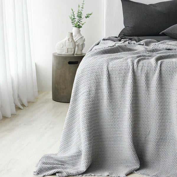 lisboa waffle blanket silver