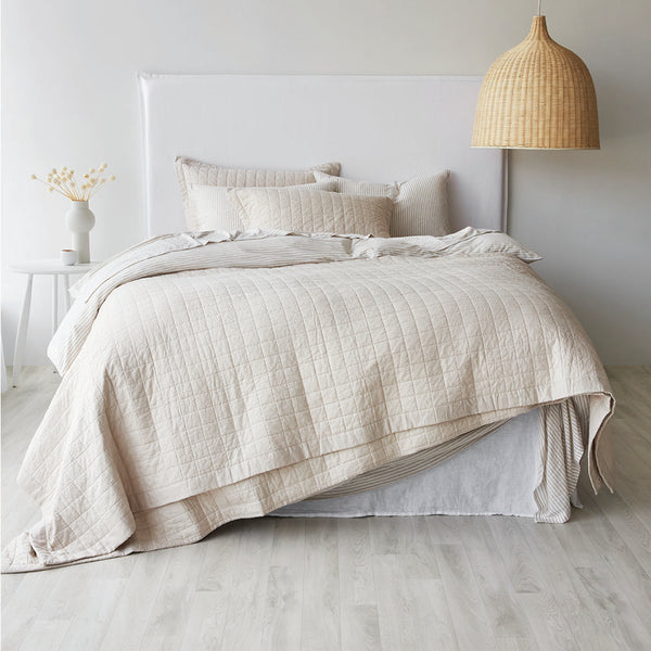 Cotton Jersey Duvet Cover - Biscuit Stripe