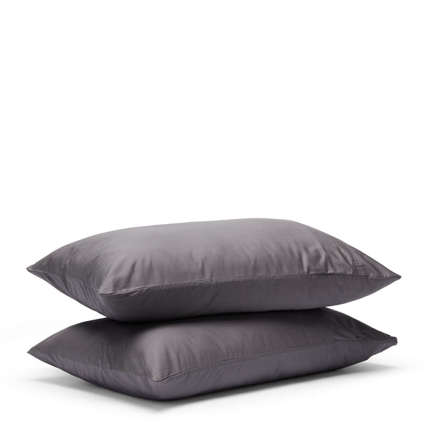 Bamboo Cotton Pillowcase Pair - Charcoal (6596071555151)