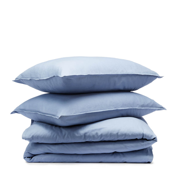 Cambric Cotton Duvet Cover Set - Denim (6604485558351)