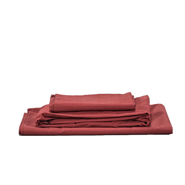 450Tc Cotton Percale Sheet Set - Brick (4489940369487)