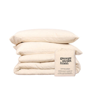 Cotton Jersey  Duvet Cover Set - Latte (4799244927055)