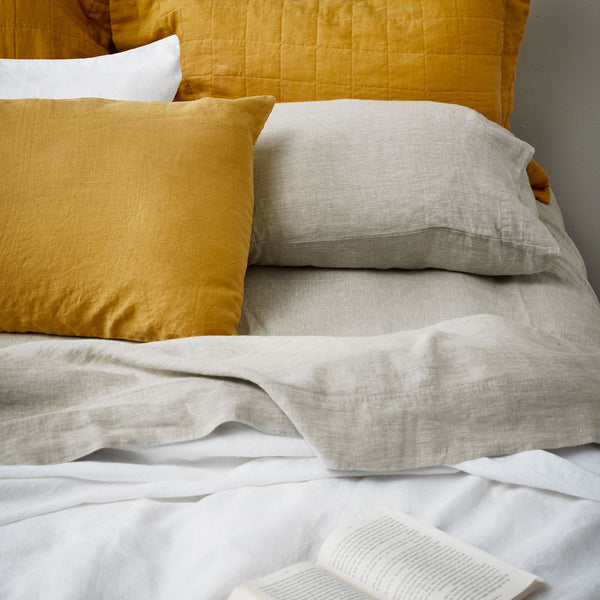 100% Linen Duvet Cover Set - Honey (3671241916495)