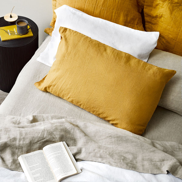 100% Linen Pillowcases - Honey (3671242047567)