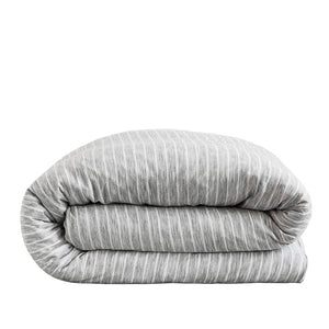 Merino Wool Jersey Duvet Cover - Grey Stripes (9785661904)