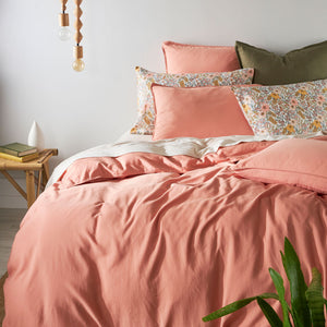 Bamboo Linen Duvet Cover Set - Peach Bloom (4772430741583)