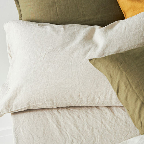 100% Linen Pillowcases - Natural (3671241719887)