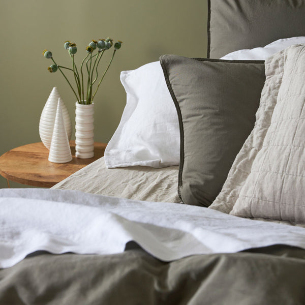 Bamboo Linen Duvet Cover Set - Dusty Olive (4772427038799)