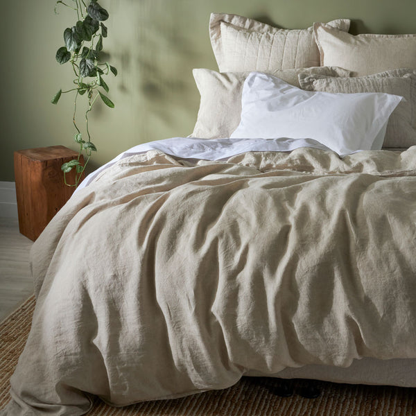 100% Linen Duvet Cover Set - Natural (3671241556047)