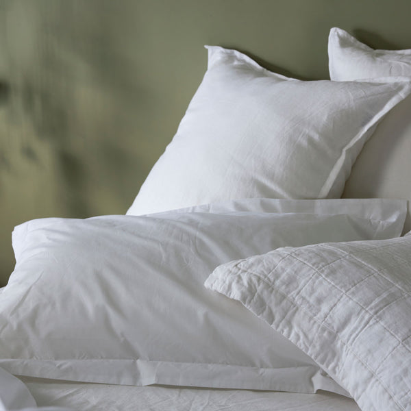 100% Linen European Pillowcases - White (3671241457743)