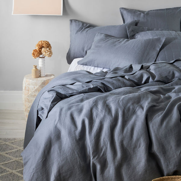 100% Linen Duvet Cover Set - Charcoal (4829191143503)