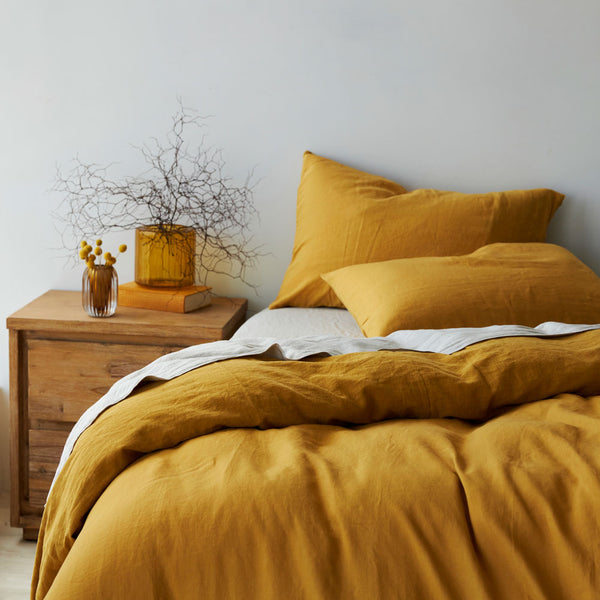 100% Linen Pillowcases - Honey (3671242047567)