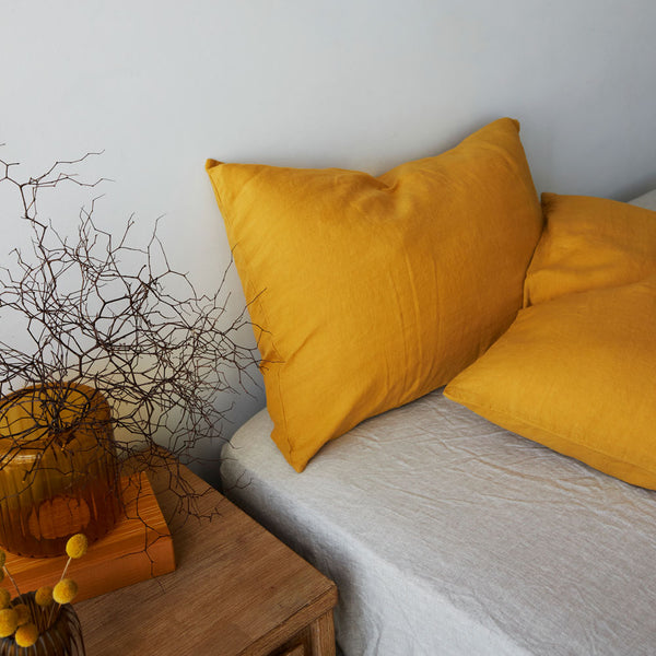 100% Linen Pillowcases - Honey (3671242047567)