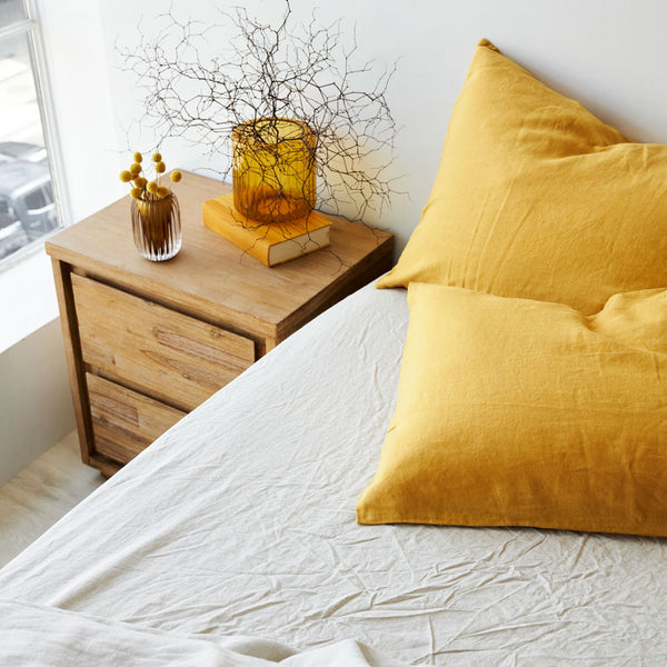 100% Linen Pillowcases - Honey (3671242047567)