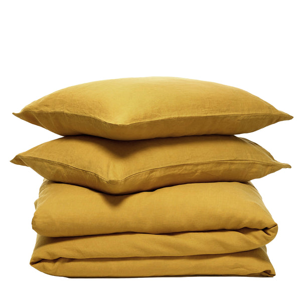 100% Linen Duvet Cover Set - Honey (3671241916495)