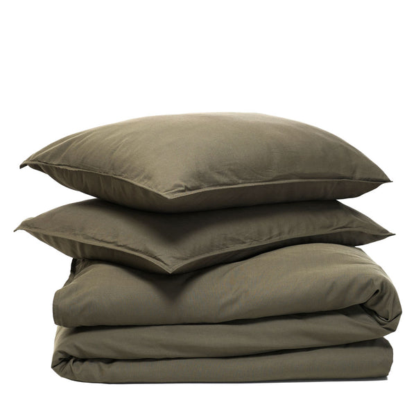 Bamboo Linen Duvet Cover Set - Dusty Olive (4772427038799)