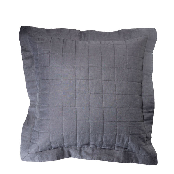 100% Linen European Pillowcase - Charcoal (4829221748815)