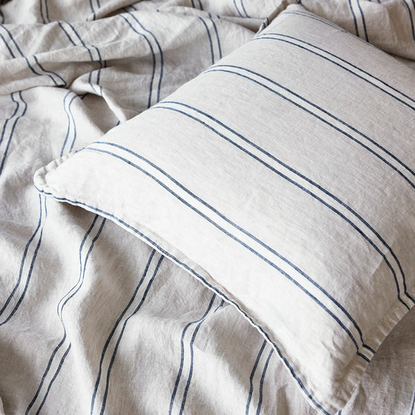 Pure Linen Cushion - Eton Stripe