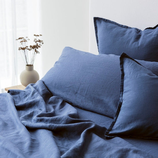 Pure Linen Cushion Cover - Cadet CLEARANCE