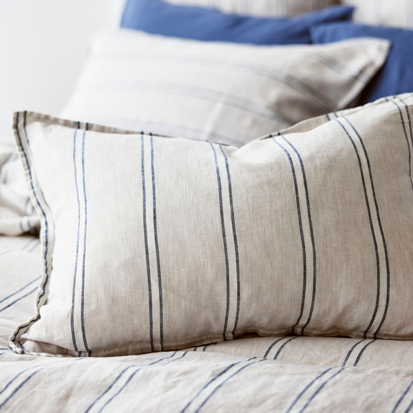 Pure Linen Cushion - Eton Stripe