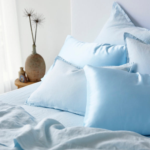 Pure Linen Cushion  Cover- Powder CLEARANCE