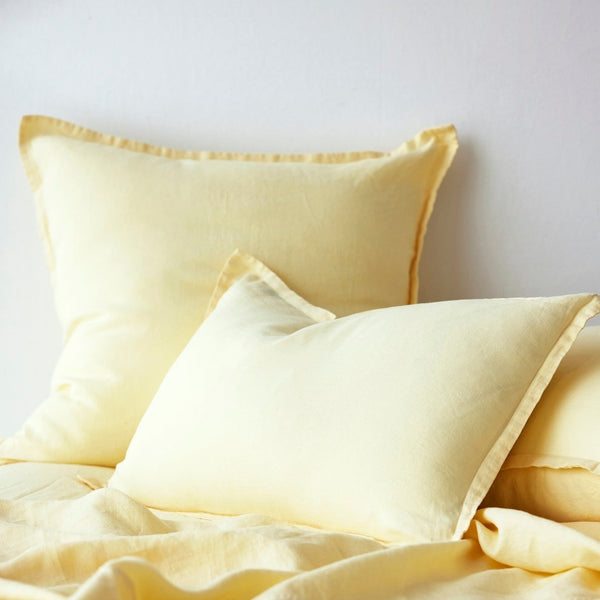 Pure Linen Cushion Cover - Buttercup CLEARANCE