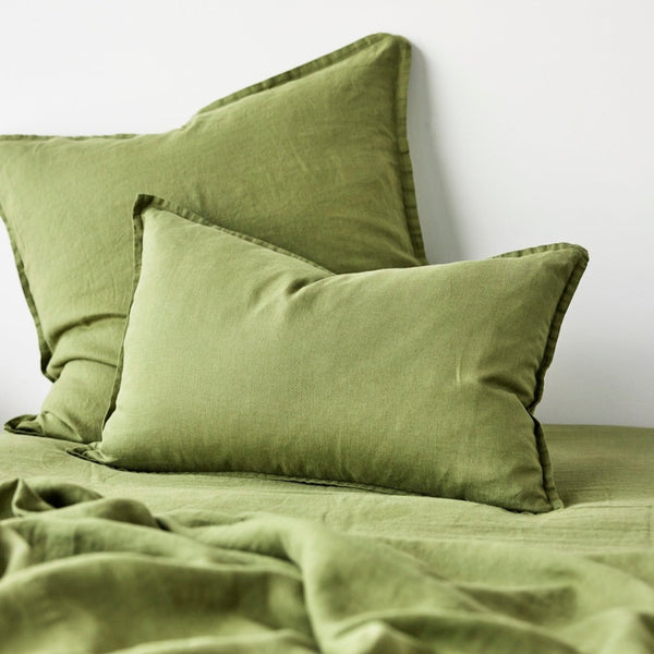 Pure Linen Cushion Cover - Foliage CLEARANCE