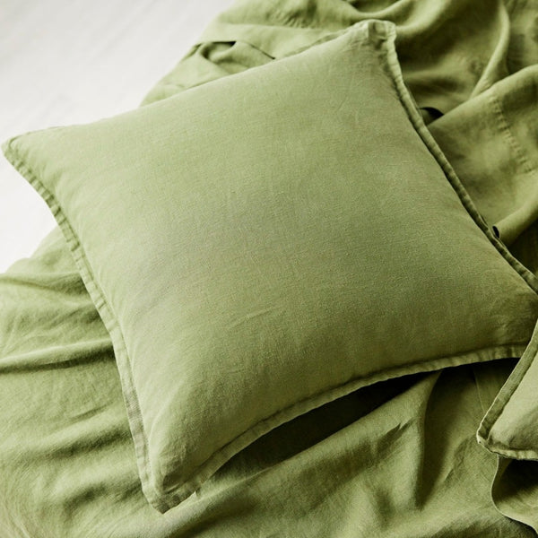 Pure Linen Cushion Cover - Foliage CLEARANCE