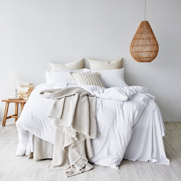 Cotton Jersey Duvet Cover - White