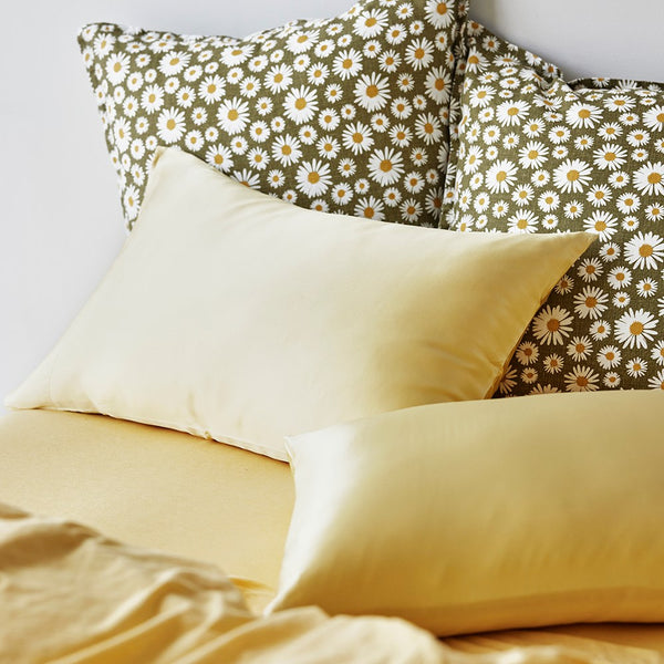 Cotton Jersey Duvet Cover - Lemon CLEARANCE