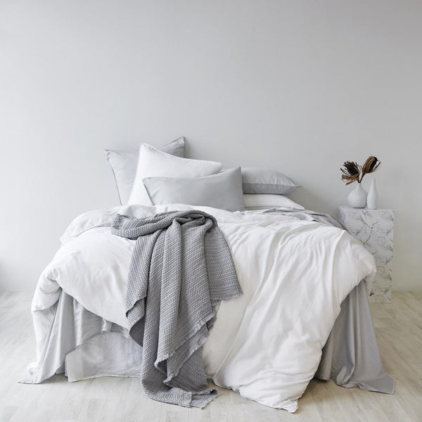 Soft Washed Cotton Sheet Set - Frost