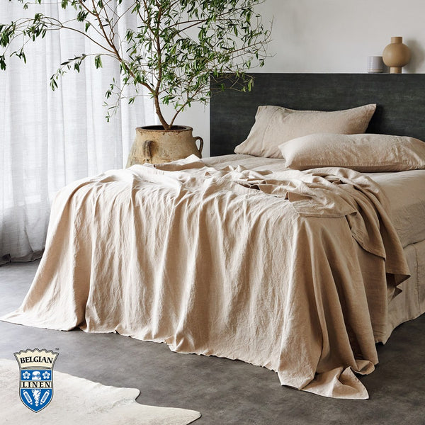 Belgian Linen Pillowcase Each - Natural