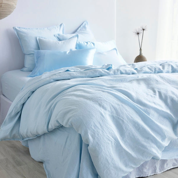 Pure Linen Duvet Cover Set - Powder