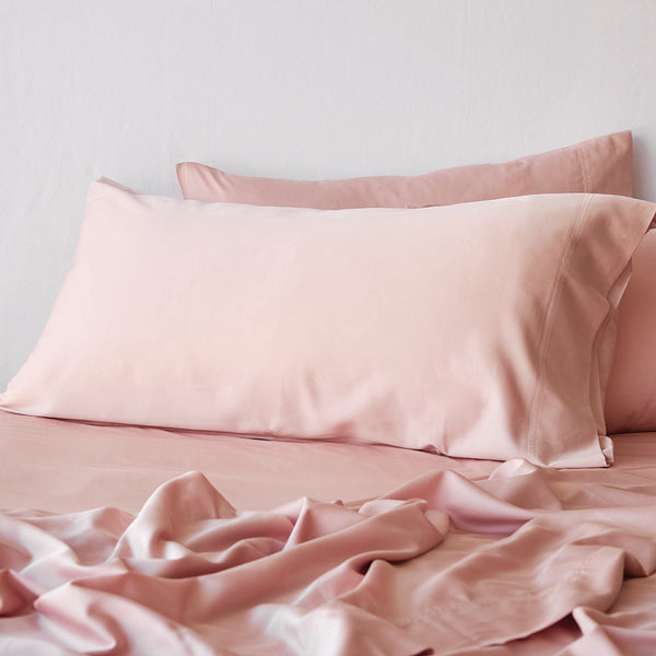 Bamboo Cotton Pillowcase Pair - Blush CLEARANCE