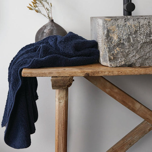 Super Pile Cotton Towel - Indigo CLEARANCE