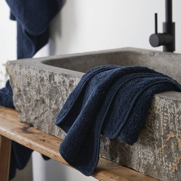 Super Pile Cotton Towel - Indigo CLEARANCE