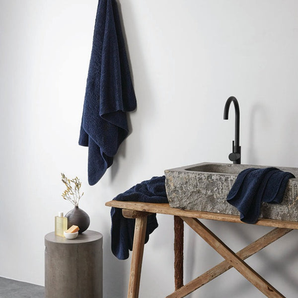 Super Pile Cotton Towel - Indigo CLEARANCE