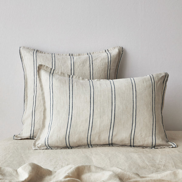 Pure Linen Cushion - Eton Stripe