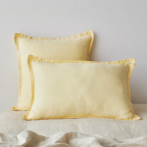 Pure Linen Cushion Cover - Buttercup CLEARANCE