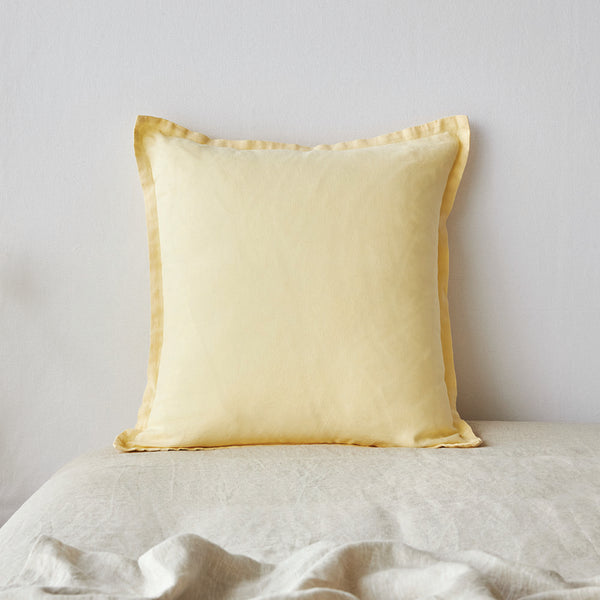 Pure Linen Cushion Cover - Buttercup CLEARANCE